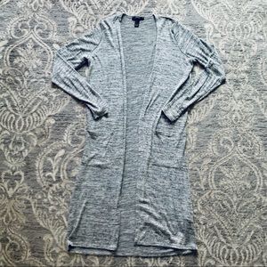 Forever 21 | Longline Marled Heather Grey Cardigan